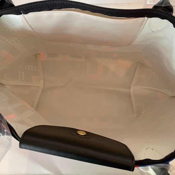 Longchamp Le Pliage Memphis ArtWalk Large Tote Cobalt Blue Made in France - Picture 10 of 15